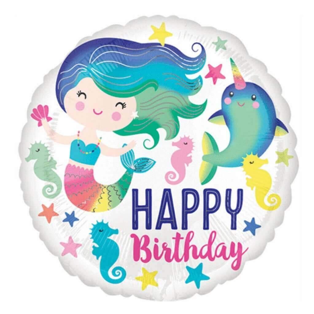 Sirena Happy birthday balloon 12"