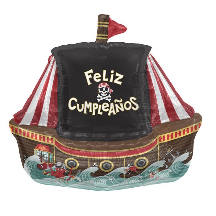 Barco Pirata feliz cumpleaños balloon 36"
