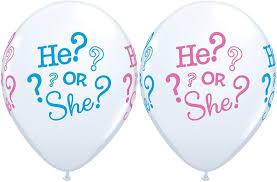 He or She latex balloon 12"