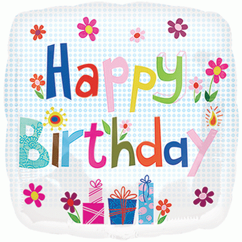 Happy birthday flores balloon 18"