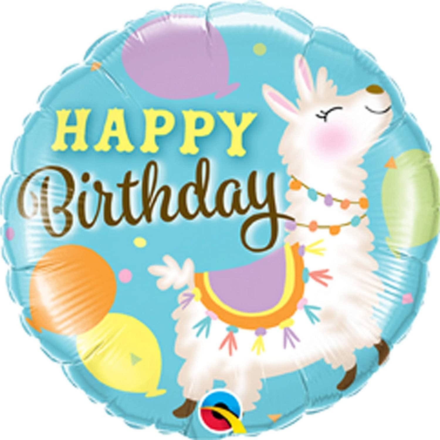 Llama Happy Birthday balloon 18"